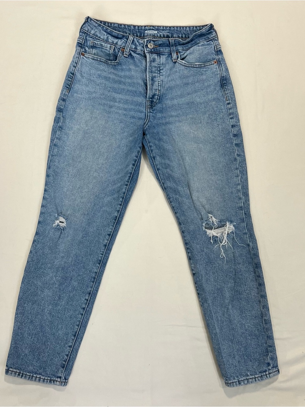 Old Navy OG Straight High-Rise Distressed Women’s Jeans - Light Blue